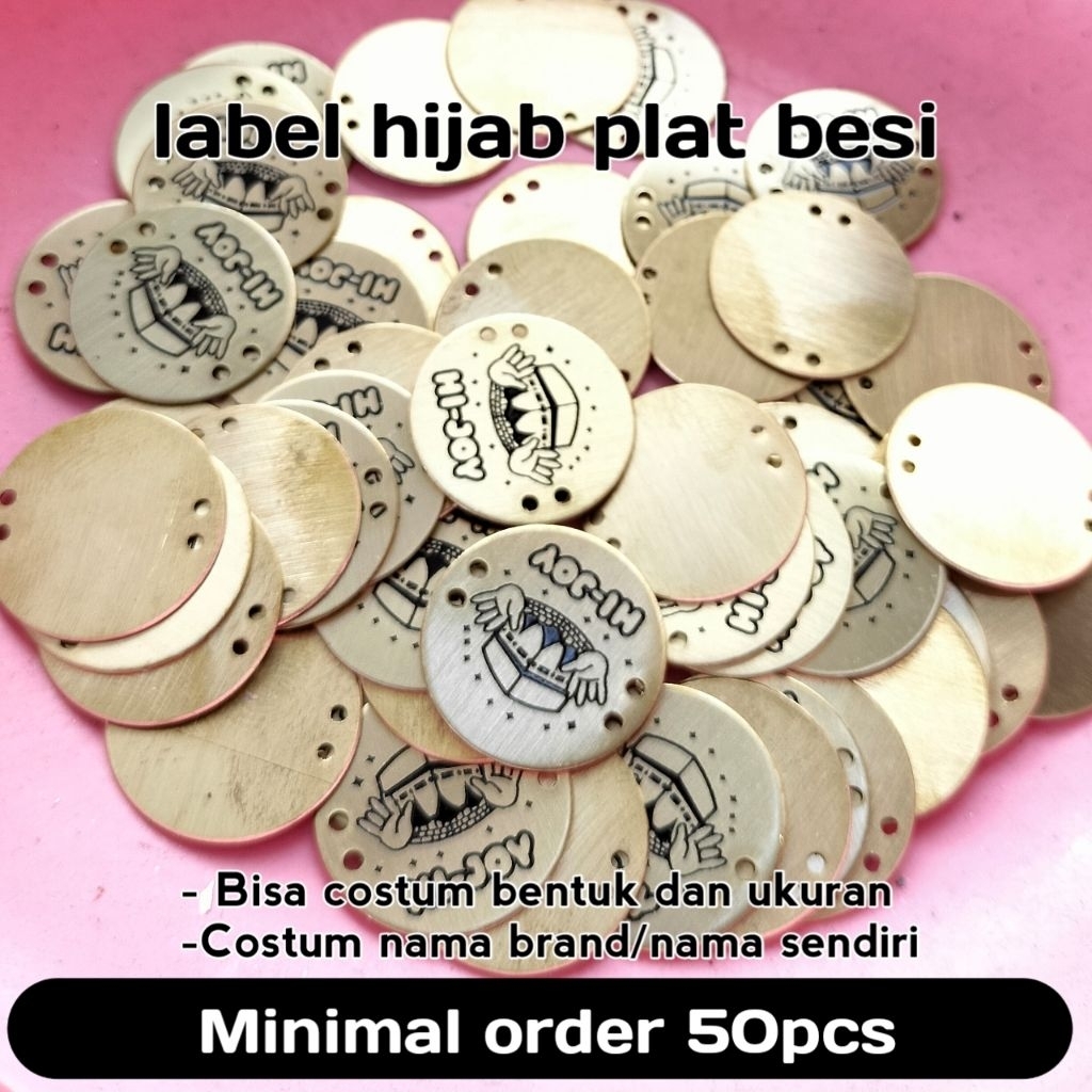 label hijab plat besi