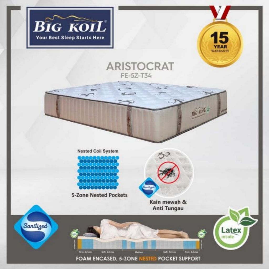 Matras Springbed Bigland Big Koil Aristocrat Original Bergaransi