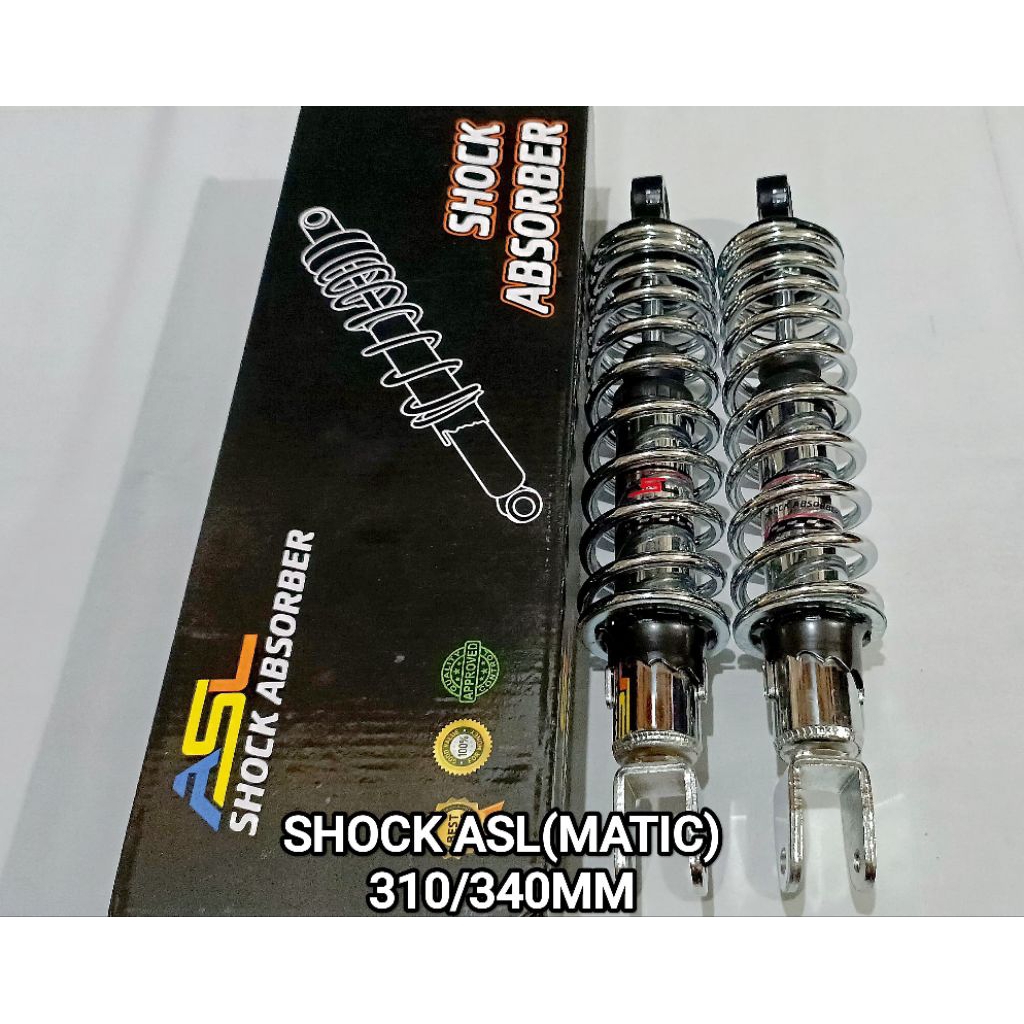 SHOCKBREAKER MATIC NON TABUNG ASL(310/340MM) AEROX, NMAX, NOUVO (CROME).