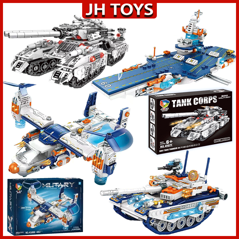 JH TOYS Mainan Tank Besar Mainan Blok Tank Tempur Militer Model Block Brick Partikel Besar Mainan Ta