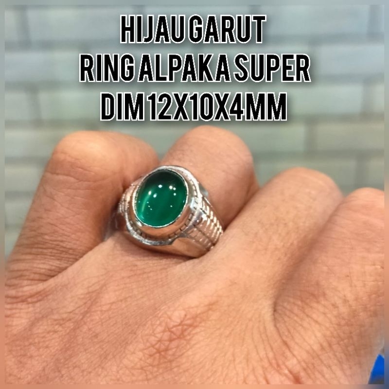 CINCIN PRIA HIJAU GARUD KECIL RING ALPAKA