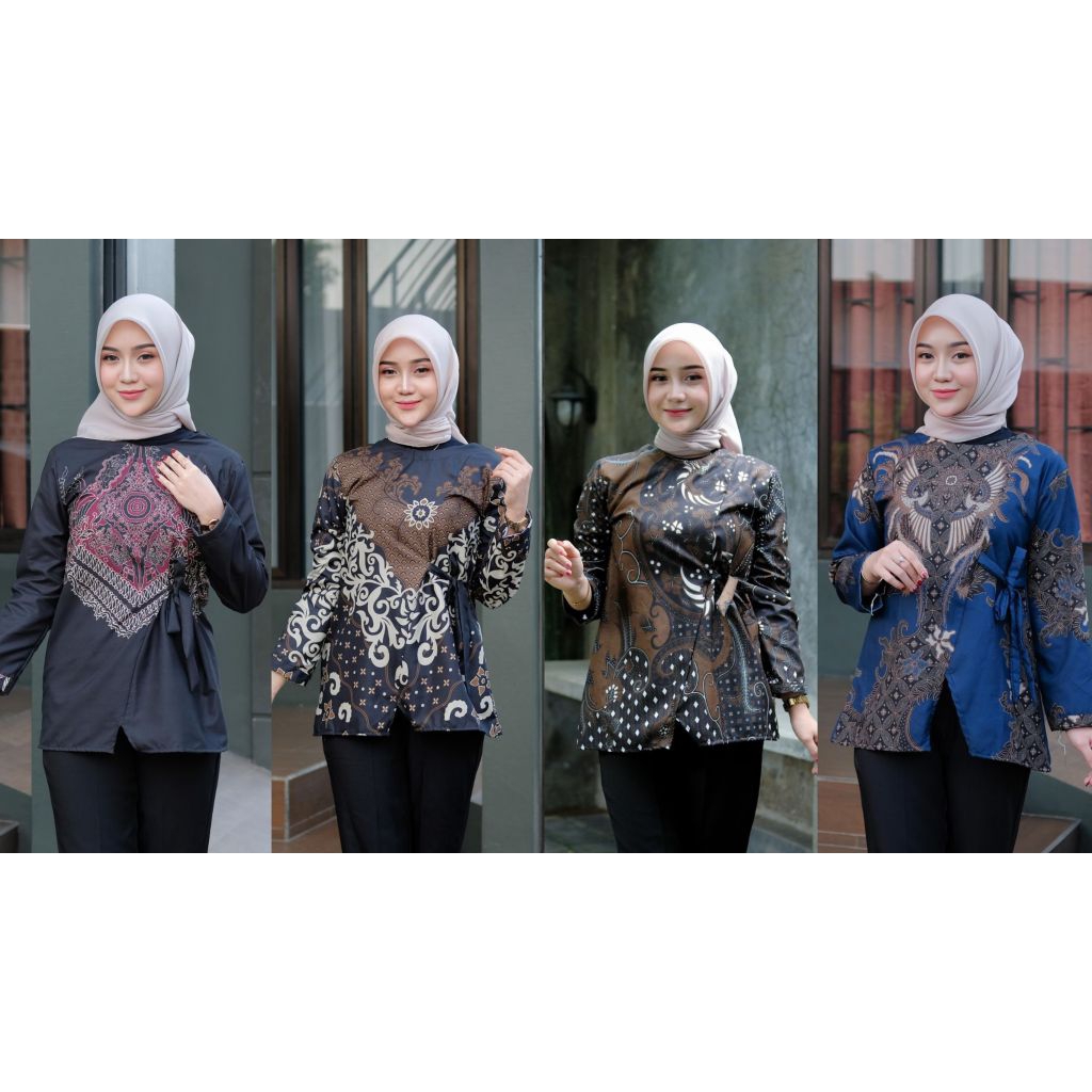 Baju Batil Wanita Atasan Blouse Terbaru Modern Seragam Resepsi Kantor Kerja