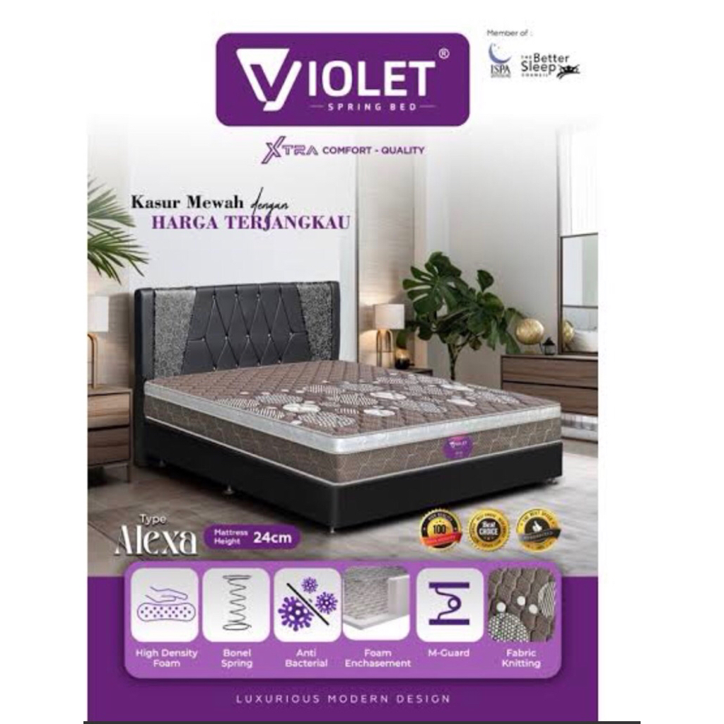 set springbed violet 6kaki dan 5kaki