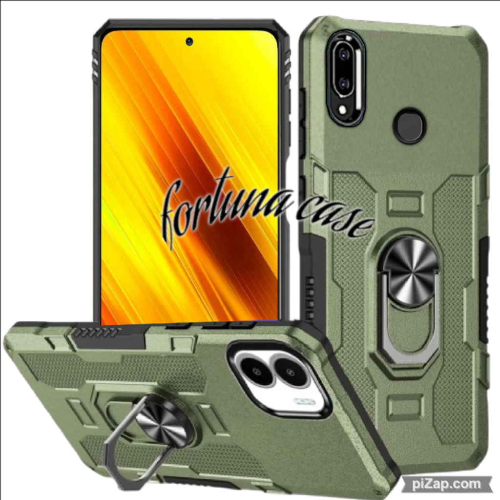 Casing Hp Untuk SAMSUNG A10S Hard Case Ring Armor Robot Case Kickstand Hybrid Ring Holder