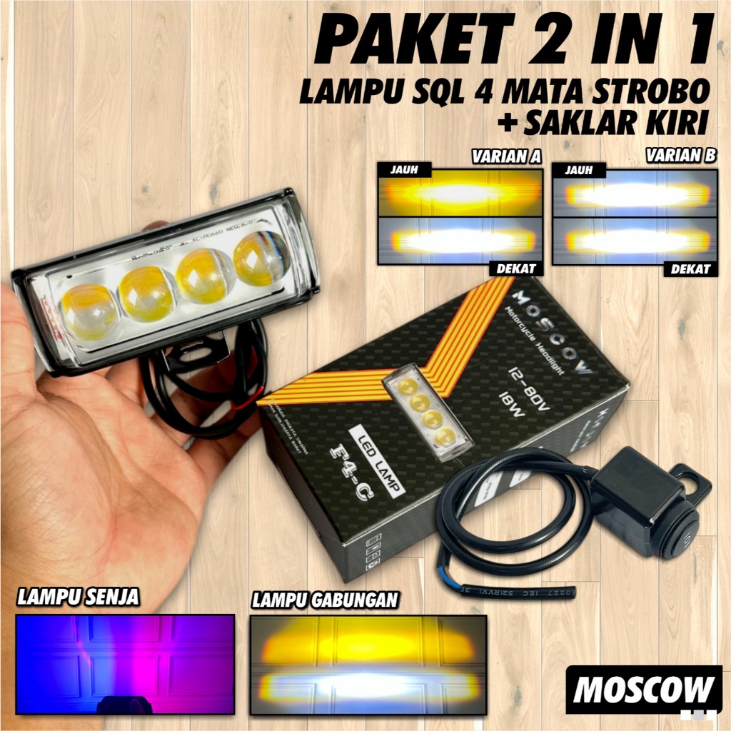PAKETAN LAMPU TEMBAK MINI SQL 4 MATA DEVIL EYE FULL BESI ANTI AIR LAMPU TEMBAK SOROT LED LASER GUN D