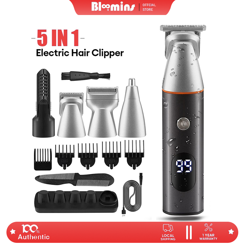 Alat Cukur Rambut Elektrik 5 in 1 SetMesin Cukur Pria Set Man Grooming Alat Cukur Rambut Kumis Jengg