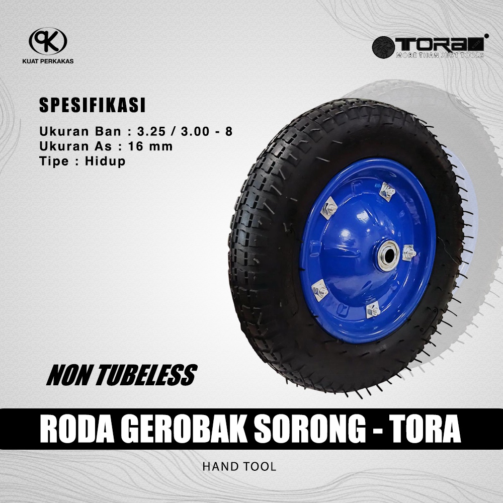 TORA roda gerobak sorong gerobak pasir ukuran AS 16MM