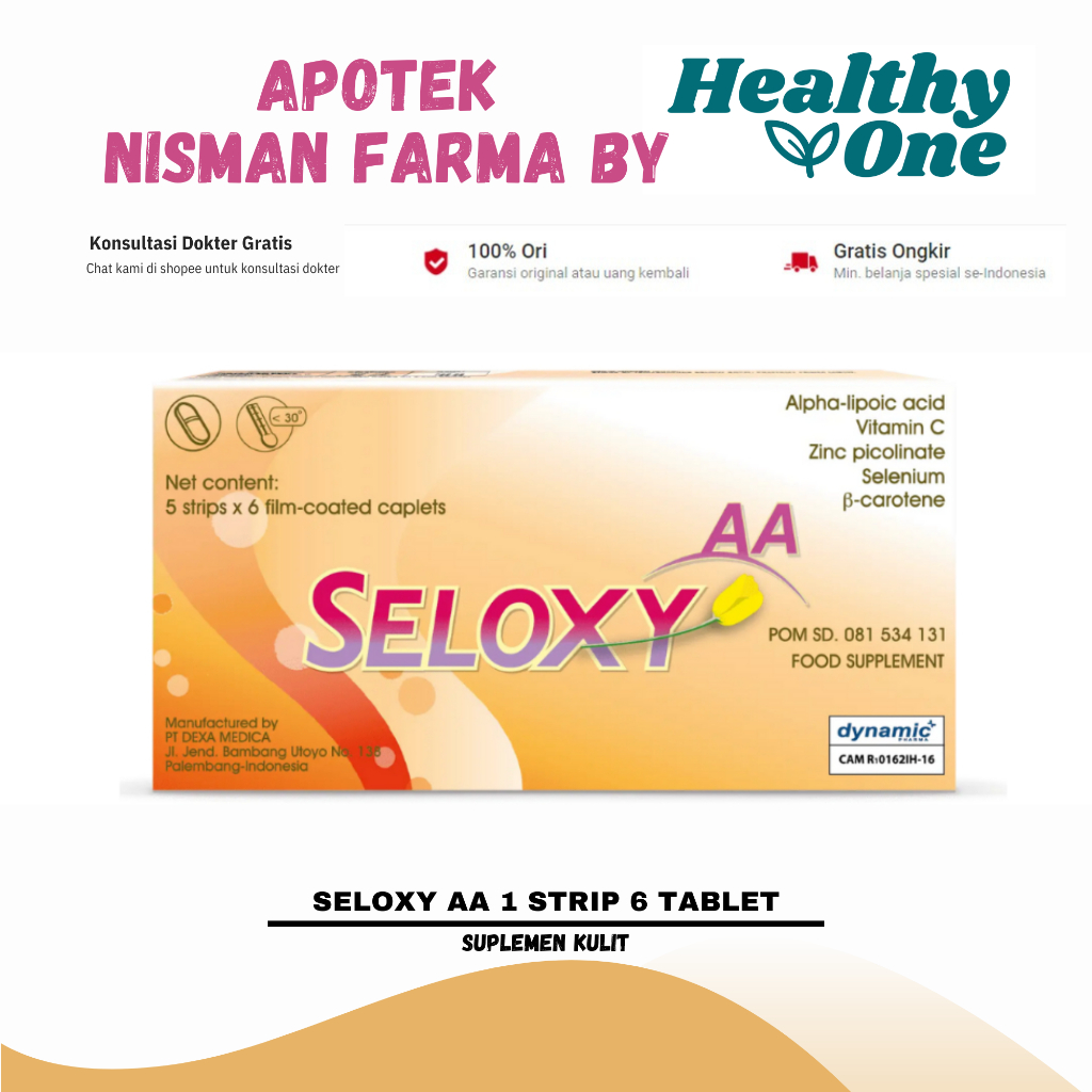 SELOXY AA 1 STRIP 6 TABLET / SUPLEMEN KULIT / VITAMIN KULIT