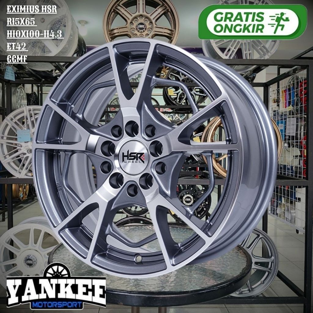 Velg hsr Eximius ring 15 R15 Lebar 6,5 Lobang 10 untuk ALTIS NEW,SIENTA,L300.GRANDMAX,LUXIO