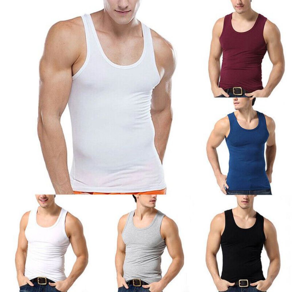 5pcs (Bundle) Singlet Pria Dewasa 100% Katun Singlet Pria Katun Singlet Pria Remaja Dewasa Singlet P