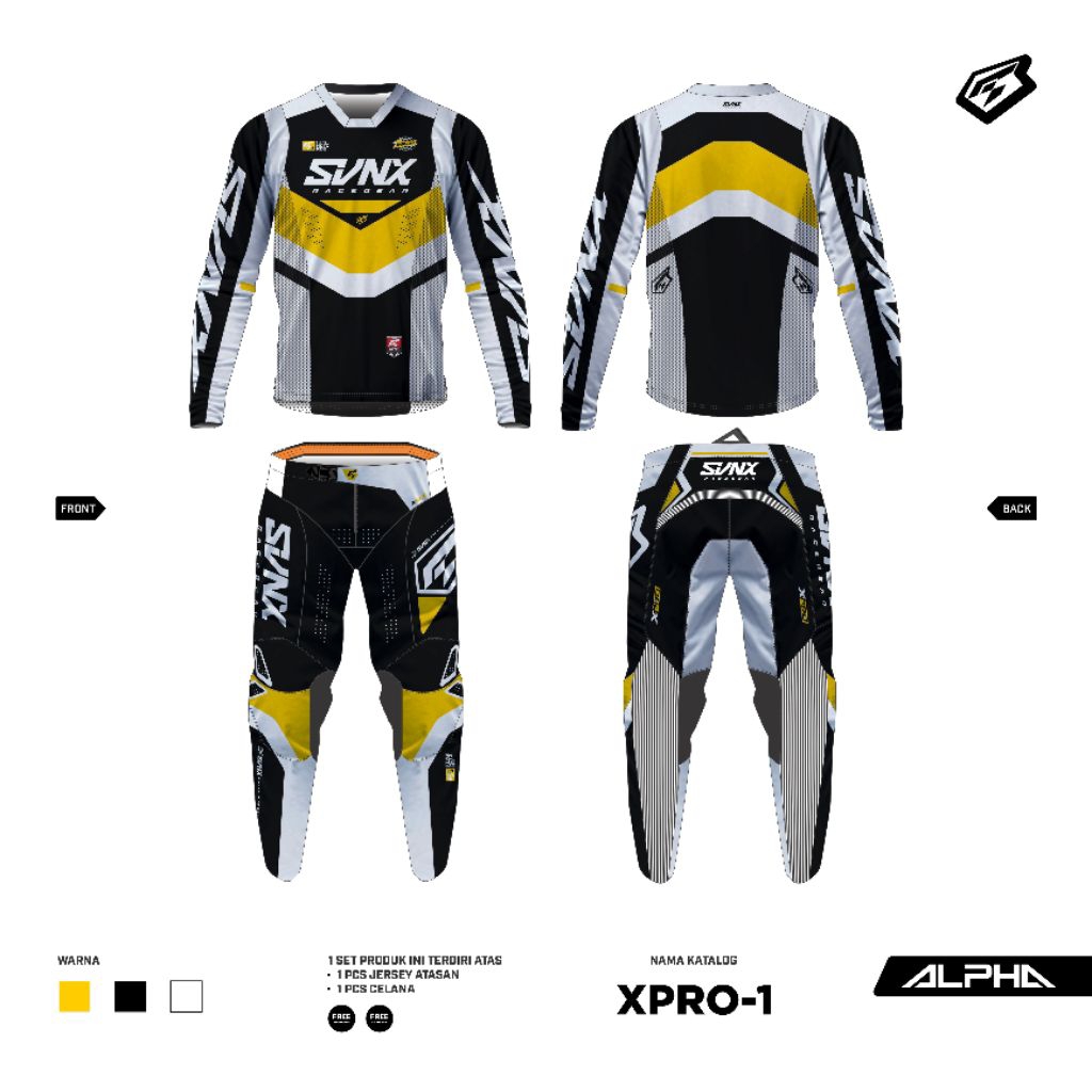 JERSEY MOTOCROSS SVNX TYPE ALPHA XPRO-1 SERIES / GEARSET TRABAS