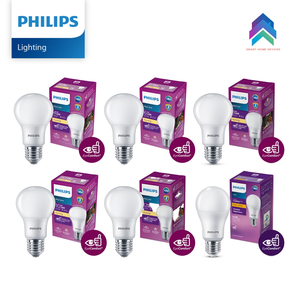 Lampu LED Philips MyCare 3 4 6 8 10 12 14.5 Watt + UltraBright Kuning Warm White 3000K