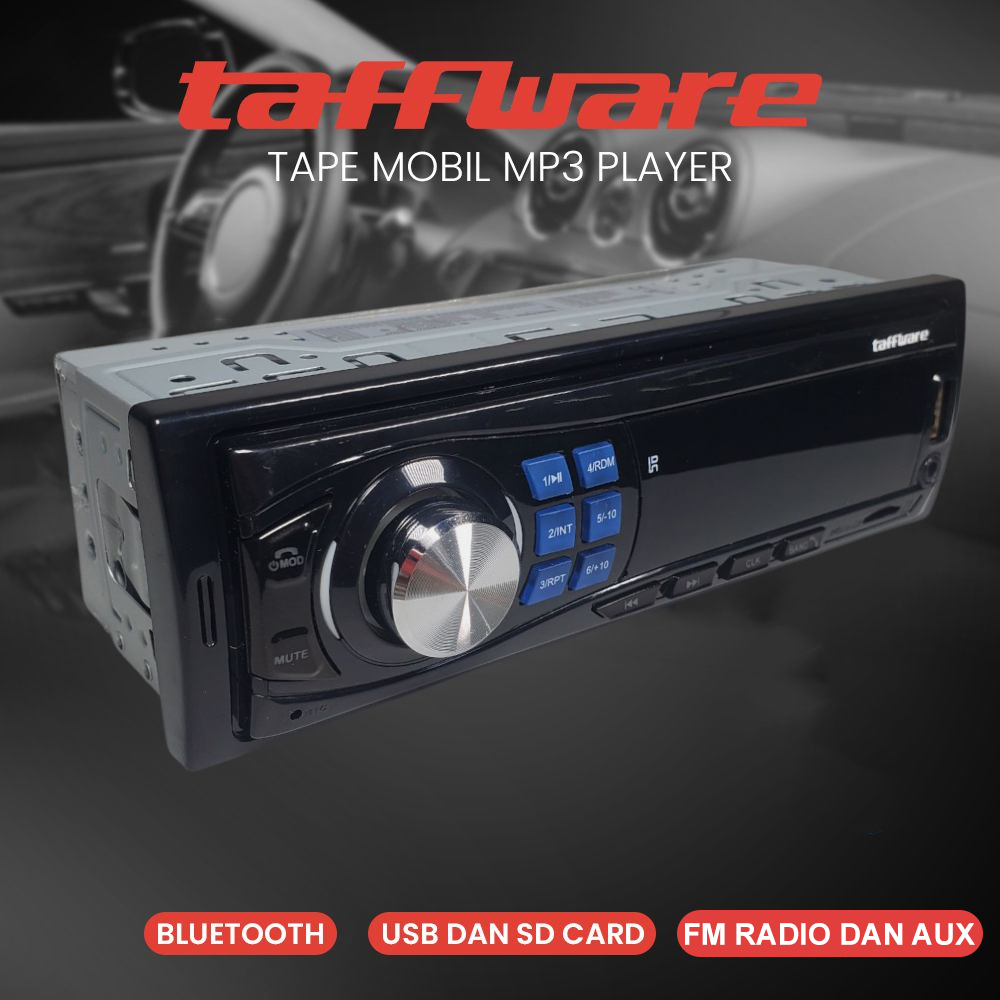 Taffware Tape Mobil Audio MP3 Player Bluetooth Wireless 12 Pin Plug - MP3-S210L - Black | Head Unit 