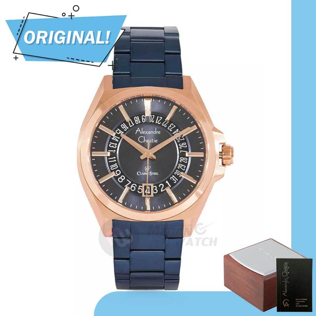 Jam Tangan Pria Analog Alexandre Christie 8688MD AC8688 AC 8688 MD 8688 MDBURBU Original Garansi Res