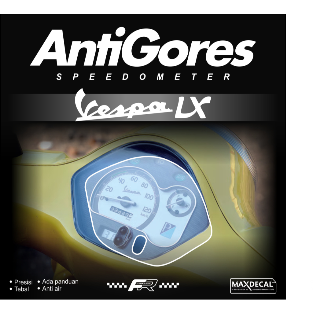 STIKER CUTTING PELINDUNG SPIDOMETER VESPA LX, ANTI GORES SPEEDOMETER VESPA LX