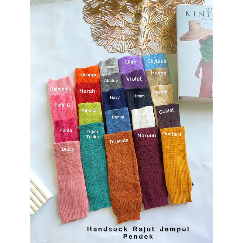 Manset Tangan Pendek / Handsock Jempol Rajut Wanita