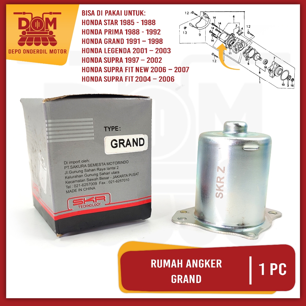 Rumah Angker Dinamo Stater Grand (SKR) Cover Anker Magnit Dinamo House Starter Honda Legenda Prima