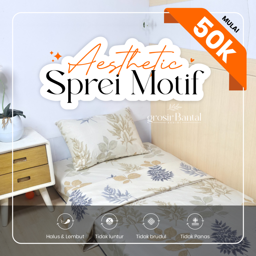 Sprei Karet Motif by AIKO ASTERINA KINDY BEVERLY microsilk 90x200 120x200 160x200 180x200