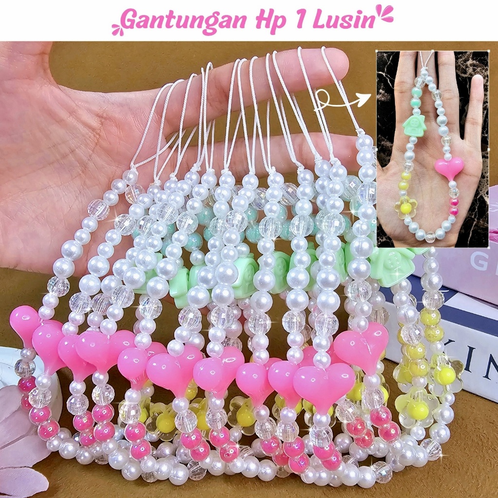 (12 pcs) Gantungan Hp Phone Strap Gantungan Tas Bag Charm Gantungan Kunci Keychain Barang Grosir Aks