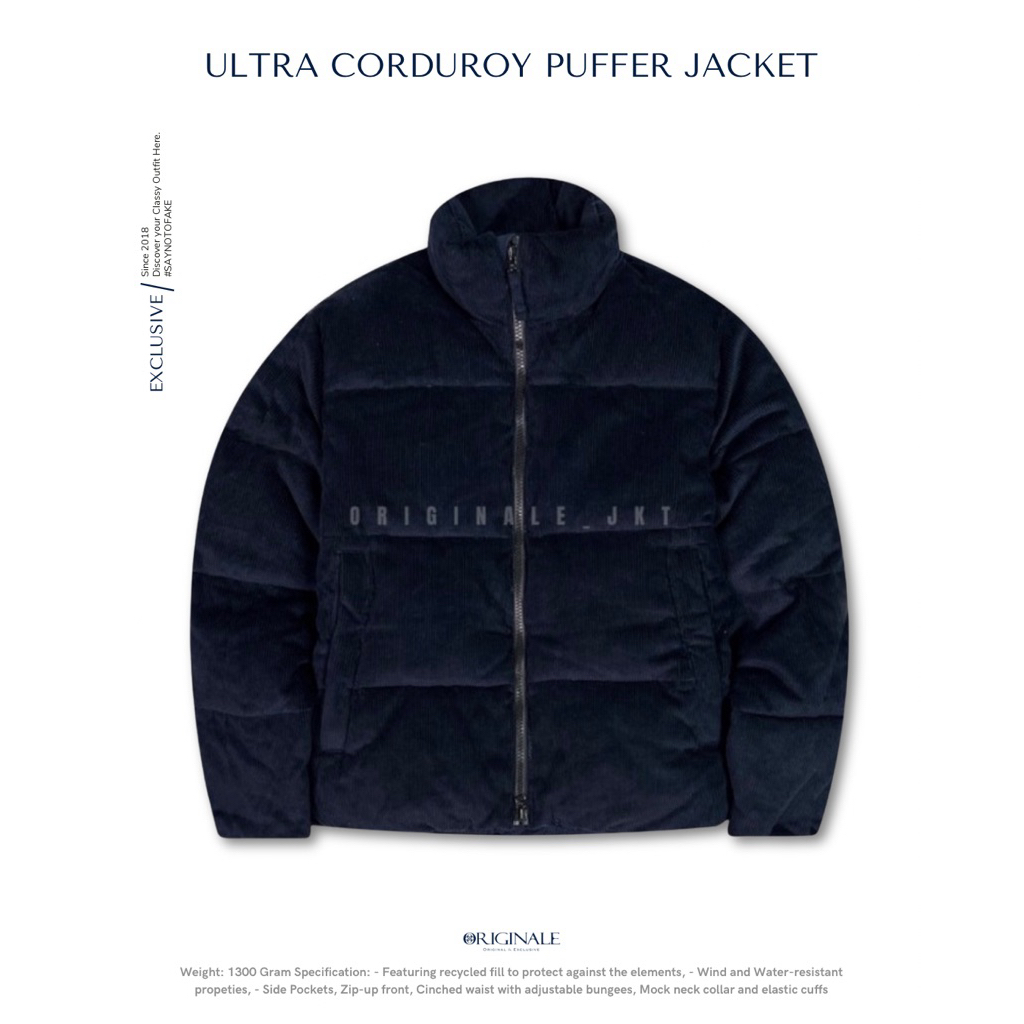 Jaket Puffer Corduroy Ultra by ABF - Dark Navy