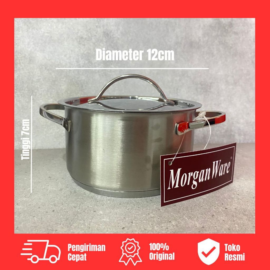 Bima Morganware High Pot MW-B00212D Ukuran 12x7cm SUS 304 Panci Mini Panci Stainless Panci Sup High 