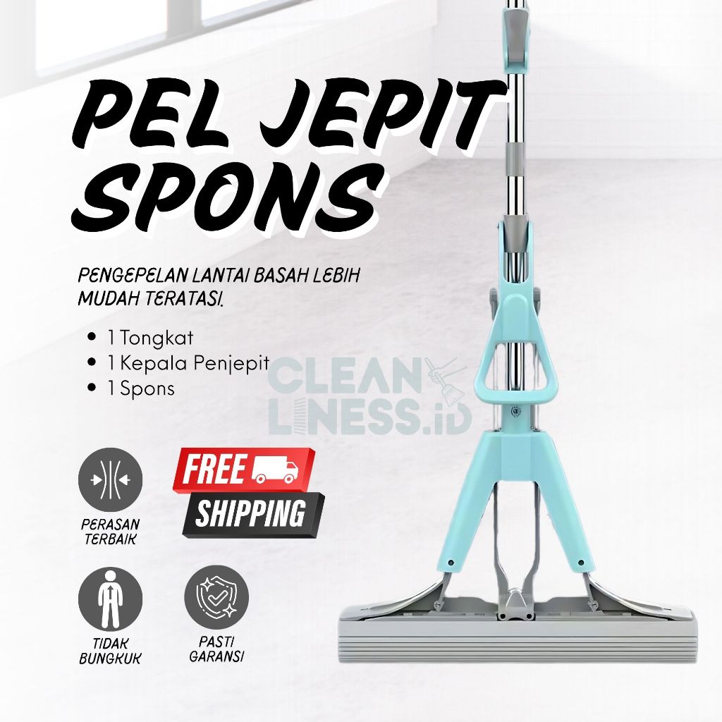 ALAT PEL LANTAI DENGAN PERASAN LIPAT OTOMATIS 28cm | PEL SPONS PERAS OTOMATIS PEMBERSIH LANTAI RUMAH