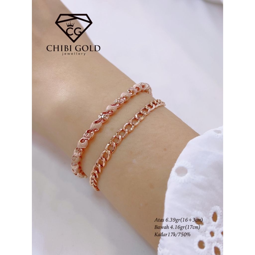 CHIBIGOLD - Gelang tangan emas 750 kadar 17k G757454 - CHIBIGOLD