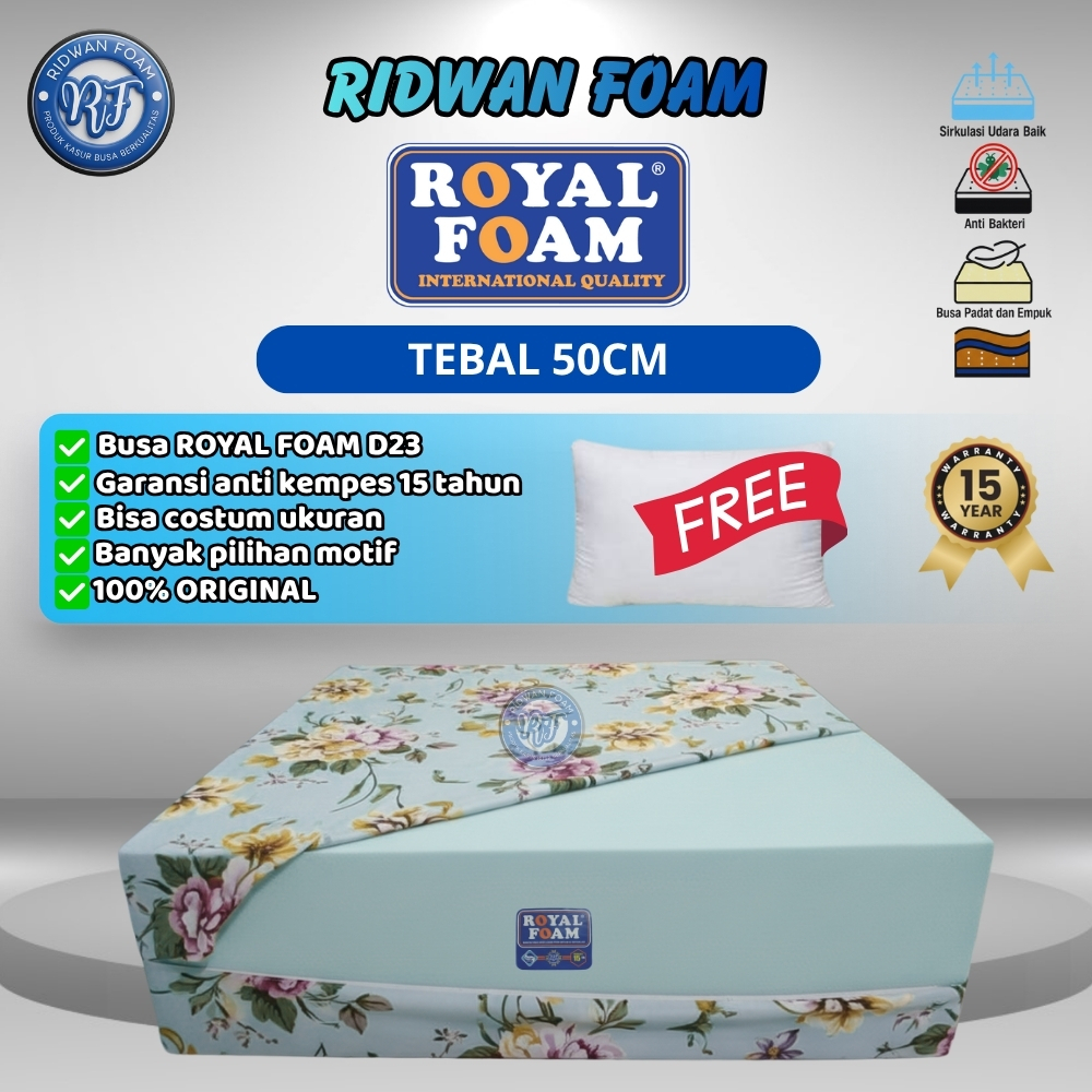 [ Tebal 50cm ] Kasur Busa ROYAL FOAM Density 23 Garansi 15 Tahun Original Tersedia Semua Ukuran