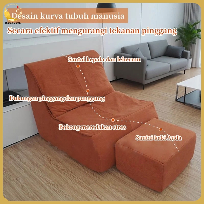 Sofa Kamar Tidur Estetika/Sofa dengan Bantalan Kaki/Sofa Ruang Tamu/Sofa Tunggal Minimalis/Sofa Bela