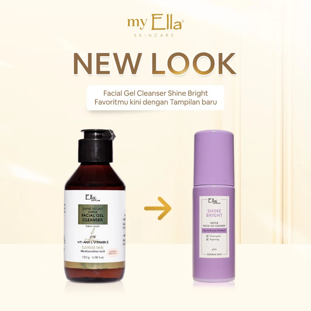 [COD] Ella Skin Care Official Shine Bright Facial Gel Cleanser with AHA & Vit E