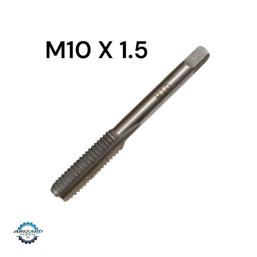 Tap PO Lurus M10 × 1.5 Hss Hand Tap m10×1.5 Mata Tap ulir drat baut 14 kasar