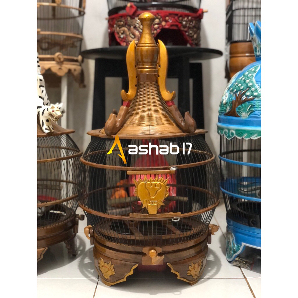 Sangkar Perkutut Minion Kujang Kayu Jati