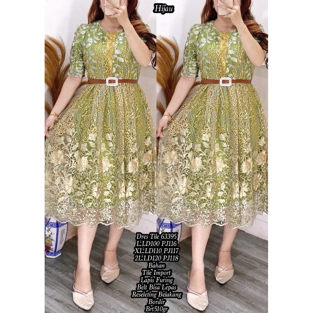 dress tile natal jumbo / dress kondangan pesta bridesmaid