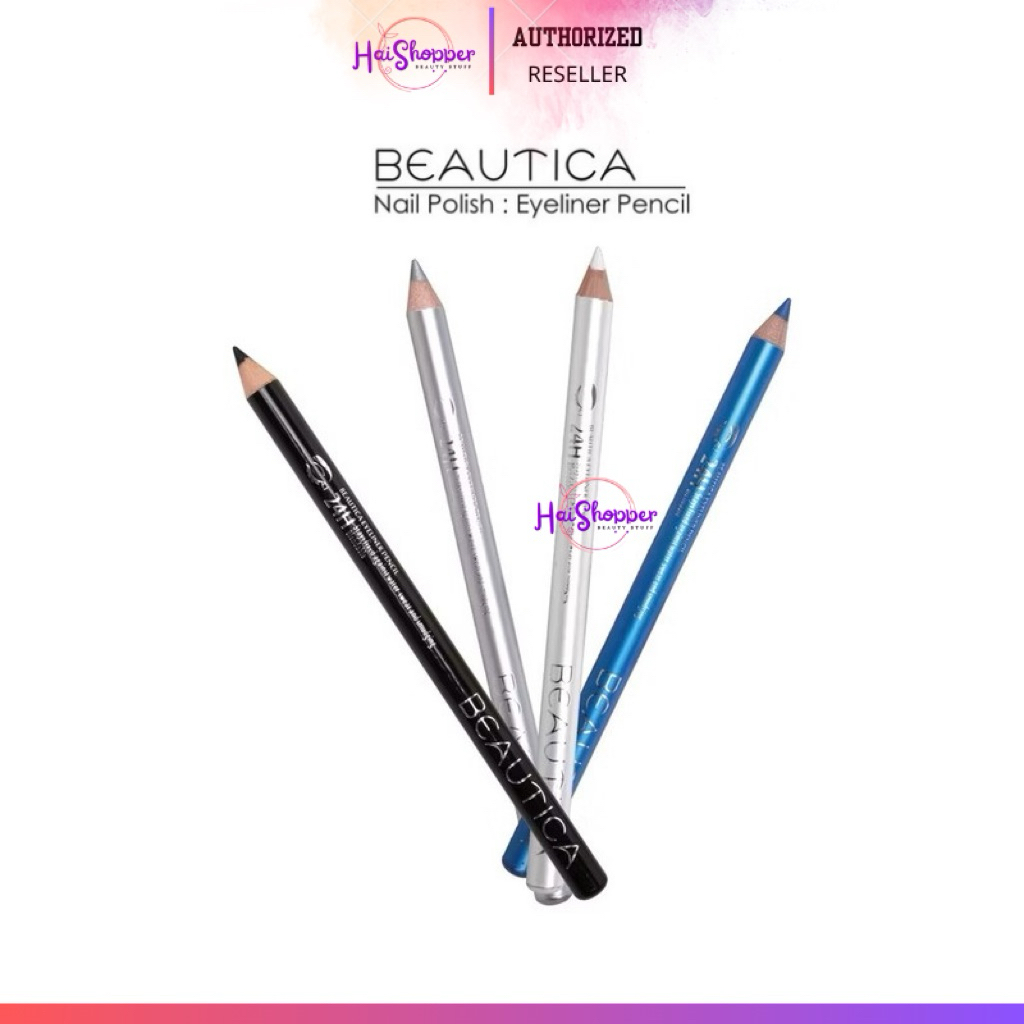 BEAUTICA Pencil Eyeliner (Biru, Putih, Hitam, Silver) | Beautica Eyeliner | Beautica Eyeliner Waterp