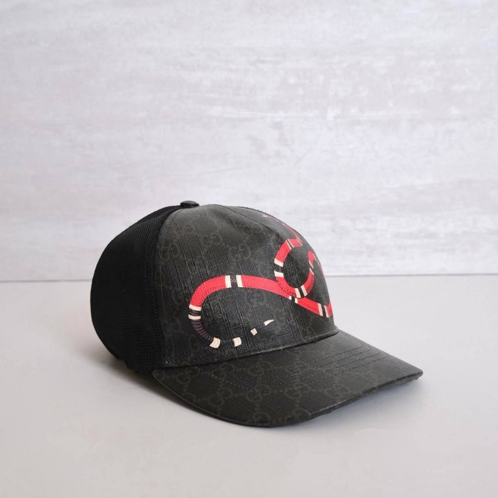 GUCCI Baseball Cap Supreme Canvas Snake in Black Color