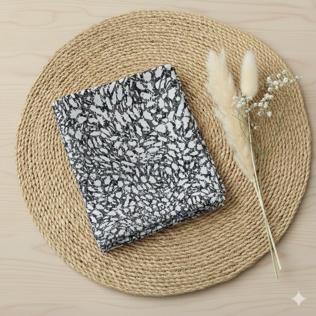 Kain katun silky slub premium motif bunga -kain mukenah - gamis