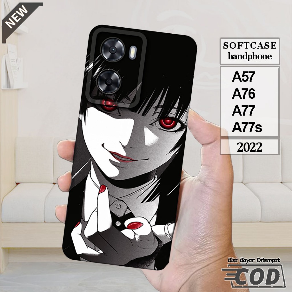 Case OPPO A57 _OPPO A76 _OPPO A77 _OPPO A77s  -Casing Silikon  hitam bening lentur elastis keren