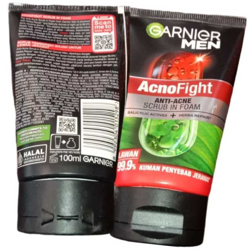 Garnier Men Acno Fight Scrub 100Ml, Garnier Men Acno Fight Wasabi 100Ml, Garnier Men Oil Control 100