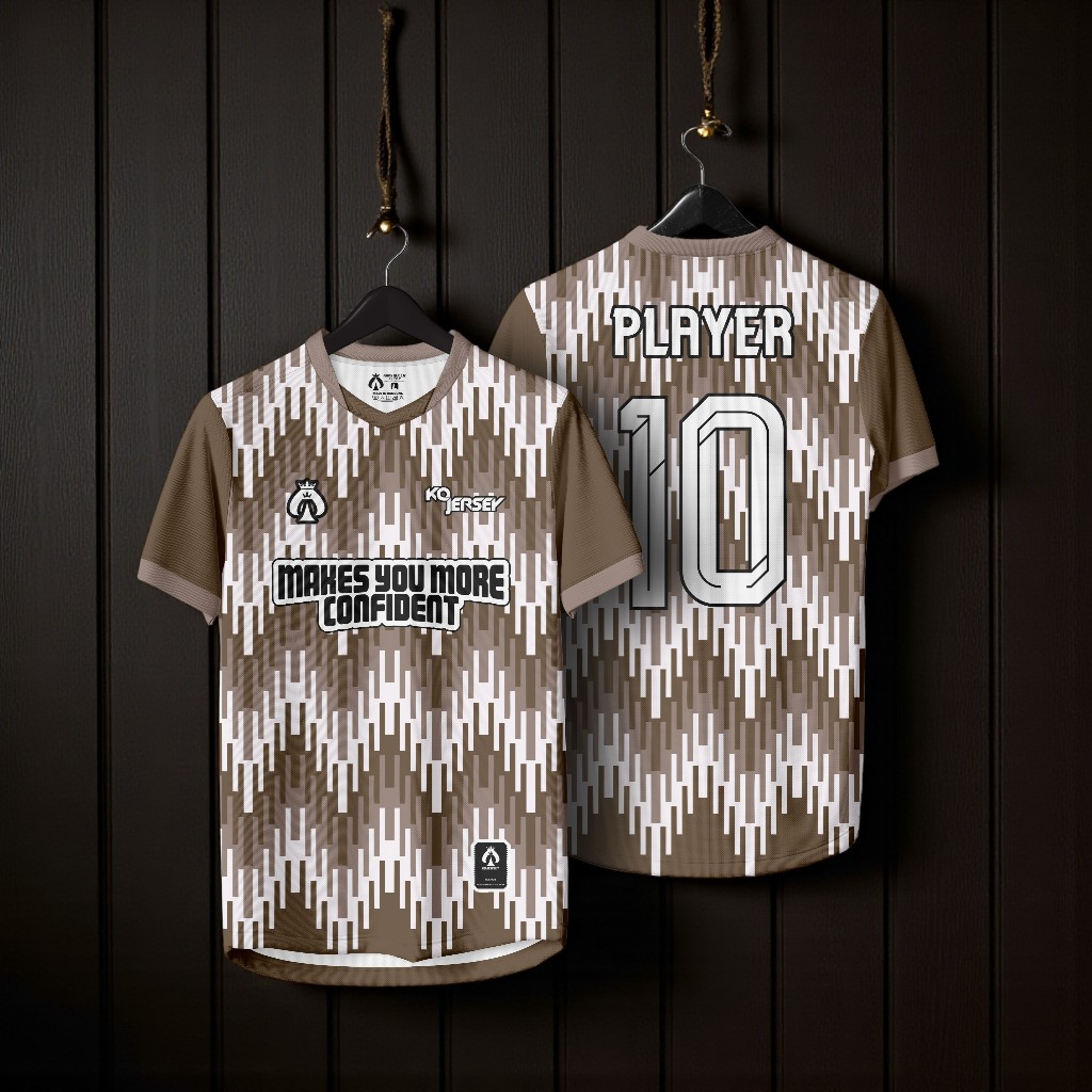 KQ Jersey Bola Custom Nama Nomor & Logo Putih Hijau | Setelan Baju Bola Anak Cowok KQJ7 | Baju Futsa