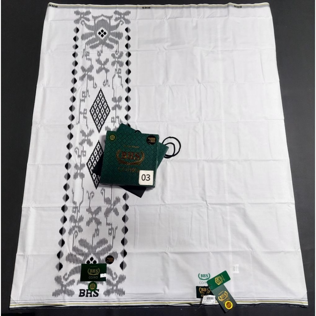 Sarung BHS Cosmo Gold Motif PPE, PPN PUTIH POLOS K26