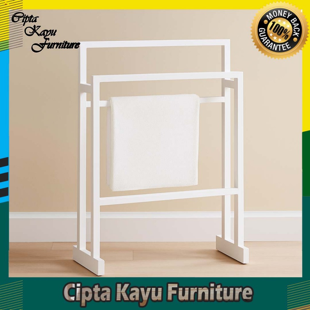 Rak Gantungan Handuk Kayu Minimalis – Rak Serbaguna Kamar Mandi & Kamar Tidur – Cipta Kayu Furniture