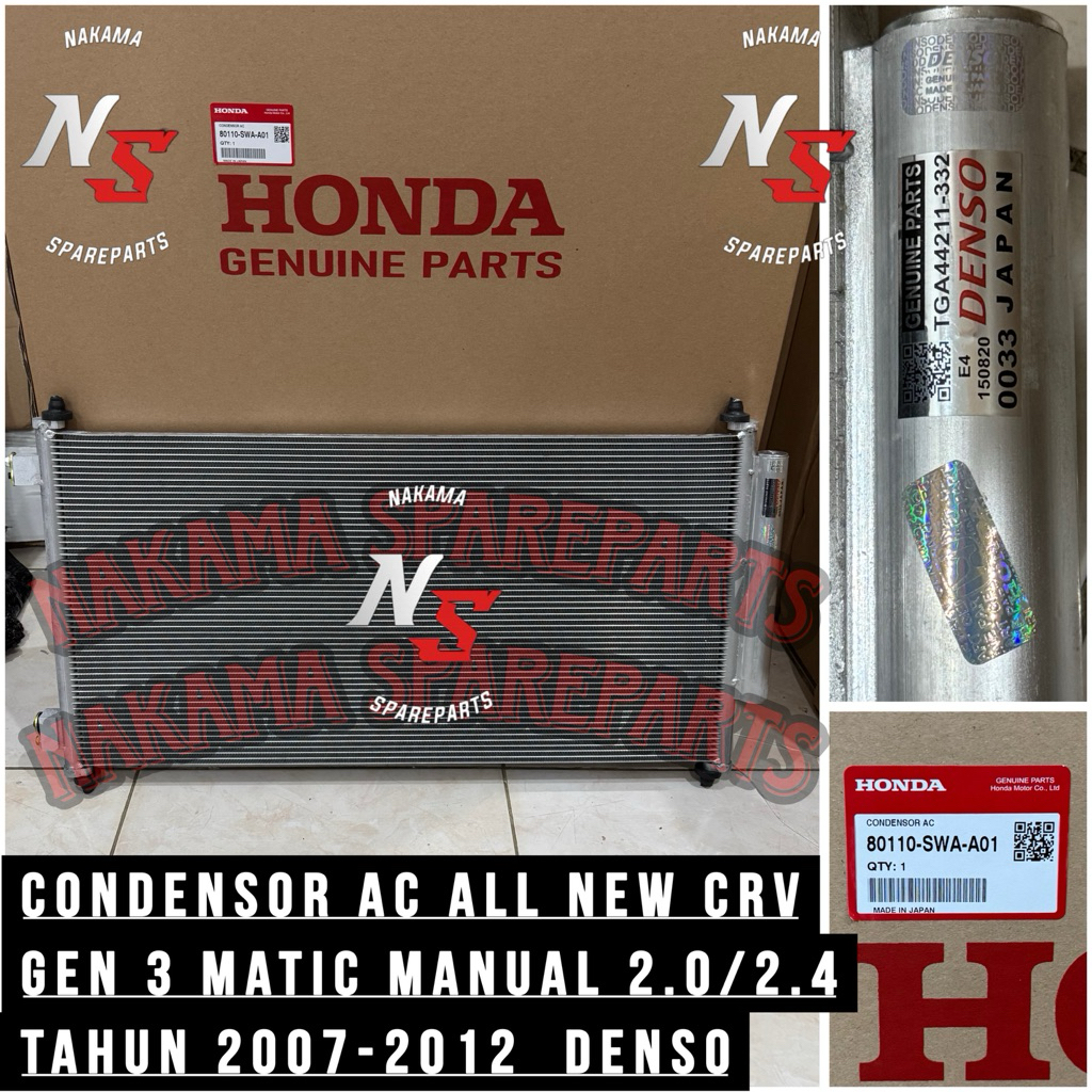 CONDENSOR AC KONDENSOR AC ALL NEW CRV GEN 3 TAHUN 2007-2012 ORIGINAL DENSO