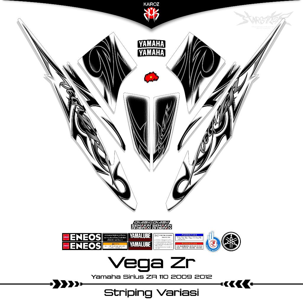 STRIPING YAMAHA VEGA ZR 110 LAMA K9 STIKER STICKER VARIASI SIRIUS 2008 2009 2010 2011 2012