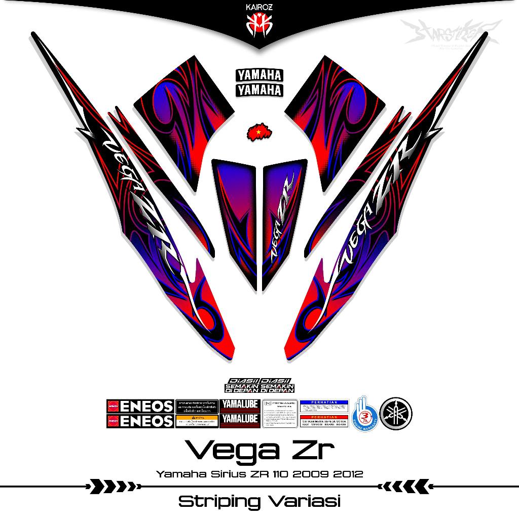 STRIPING YAMAHA VEGA ZR 110 LAMA K10 STIKER STICKER VARIASI SIRIUS 2008 2009 2010 2011 2012