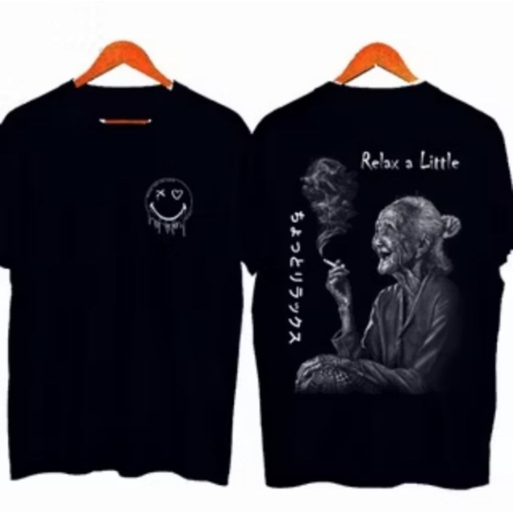 Kaos T-shirt _ RELAX  A LITTLE _ Unisex Kaos Distro Peria/Wanita Kekinian Viral