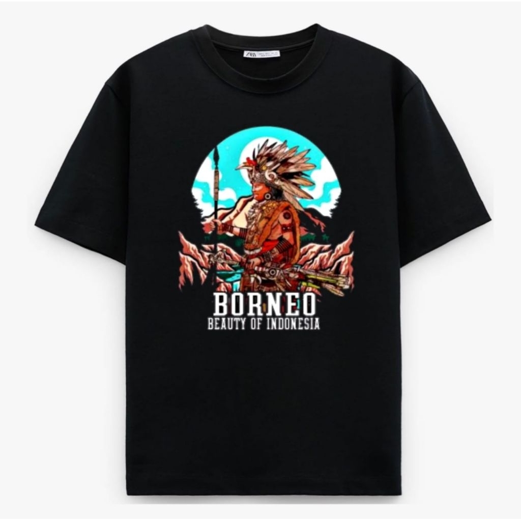 KAOS BORNEO BEAUTY OF INDONESIA DAYAK BIRU SPONSOR