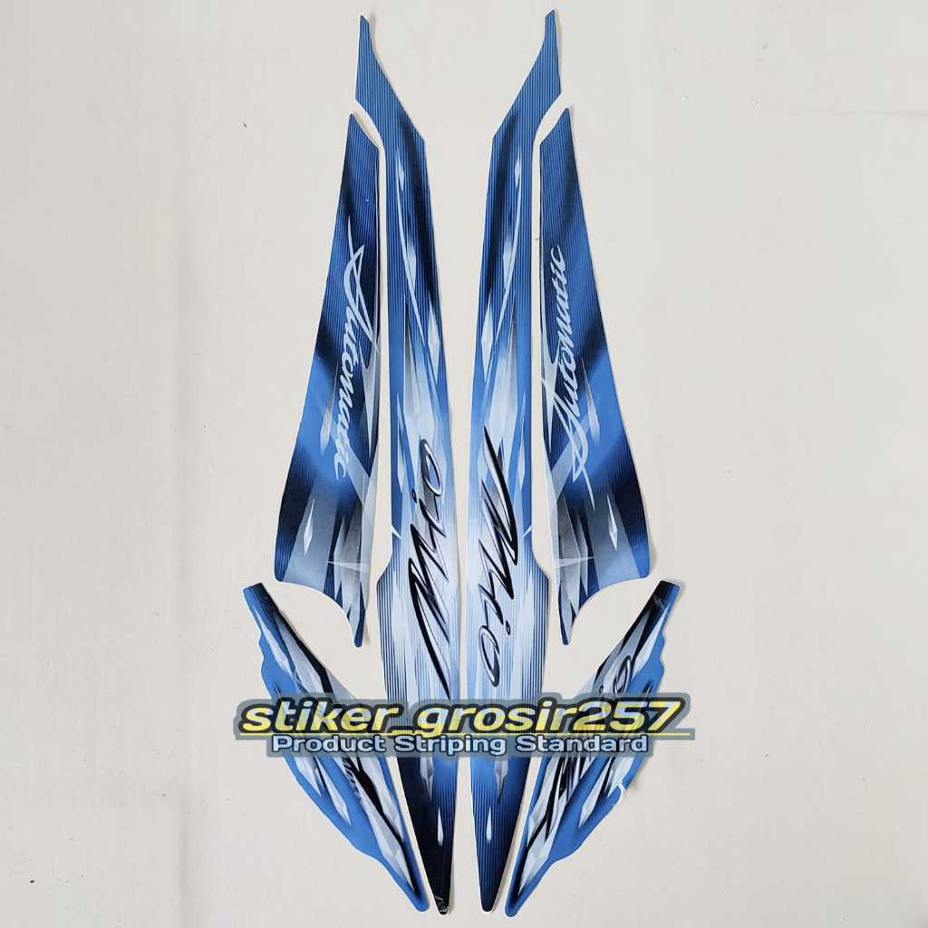 STIKER STRIPING LES LIST BODY MOTOR YAMAHA MIO SMILE SPORTY 2009 BIRU