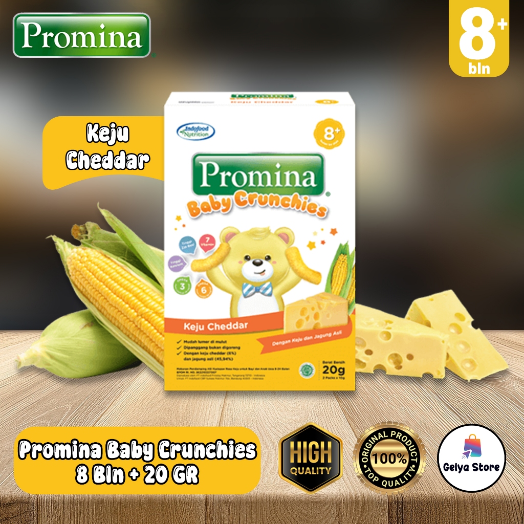 Promina Baby Crunchies Keju Cheddar 8 bulan+ 20 GR | Cemilan Bayi