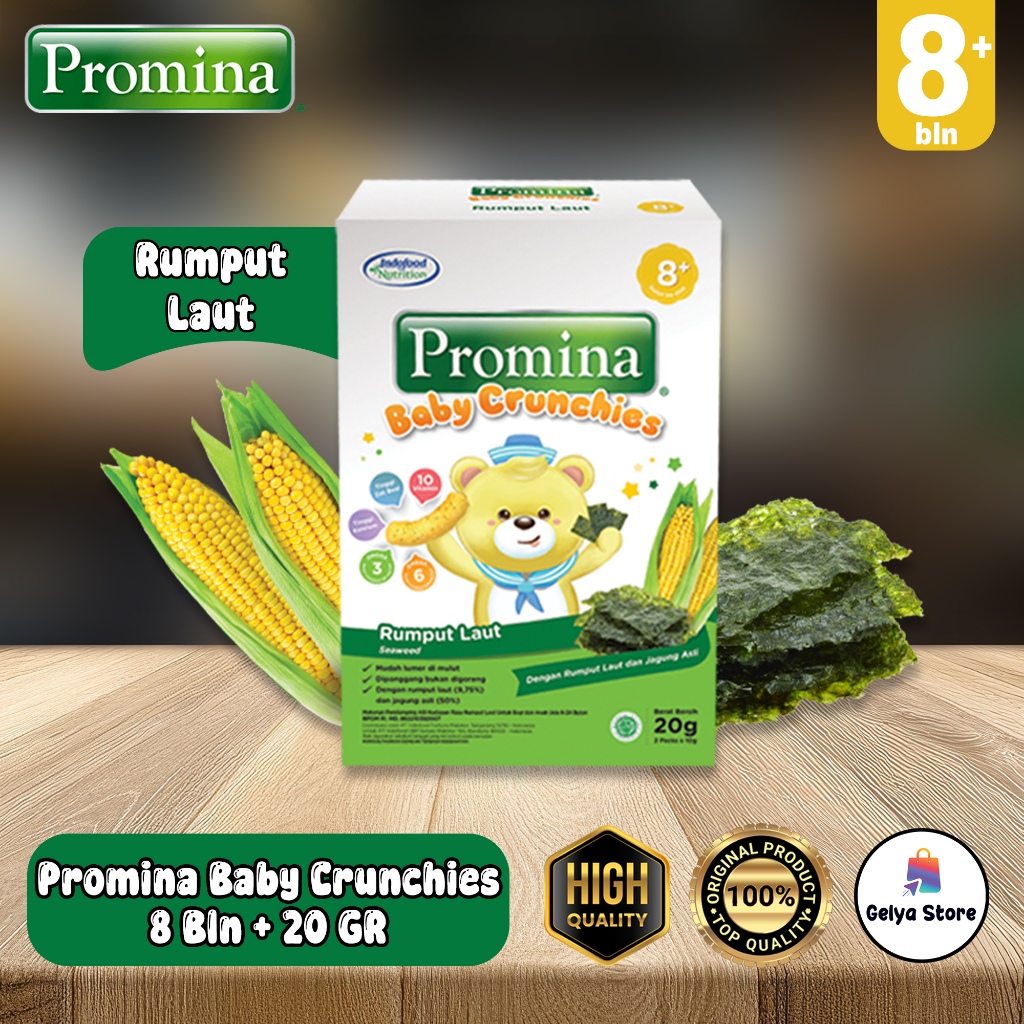 Promina Baby Crunchies Rumput Laut 8 bulan+ 20 GR | Cemilan Bayi