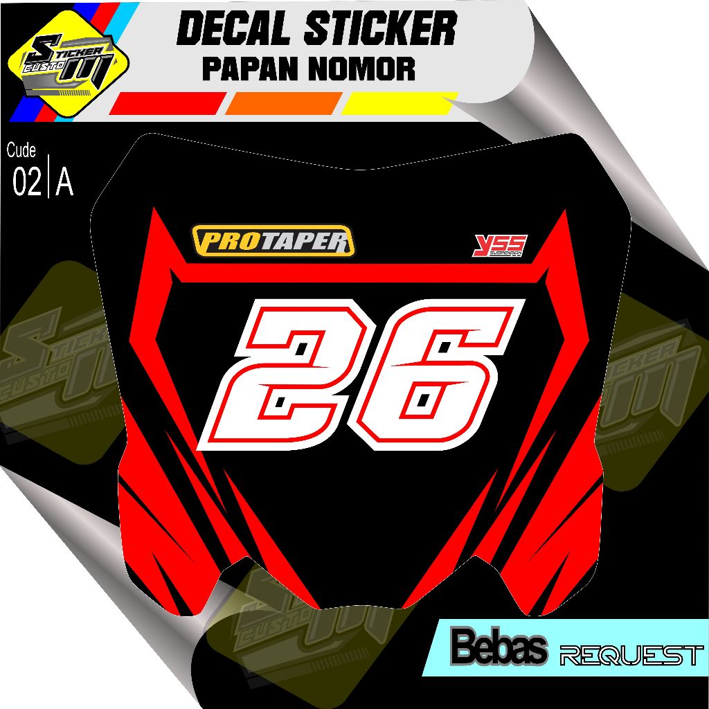 DECAL STICKER PAPAN NOMOR CRF.KLX.SUPERMOTO DLL SP 02